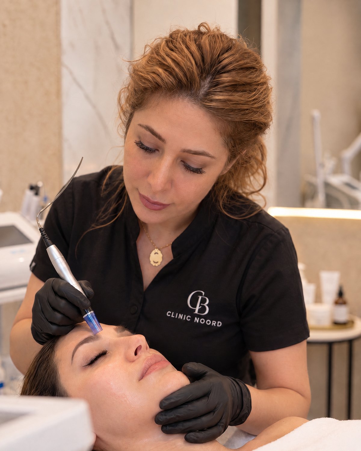 Aan het werk in de salon